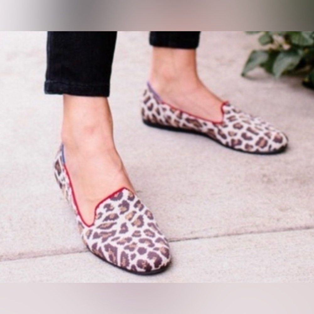 ROTHY'S Mocha Spot Animal Leopard Cheetah Slip On Loafer Flat Shoes Size 10